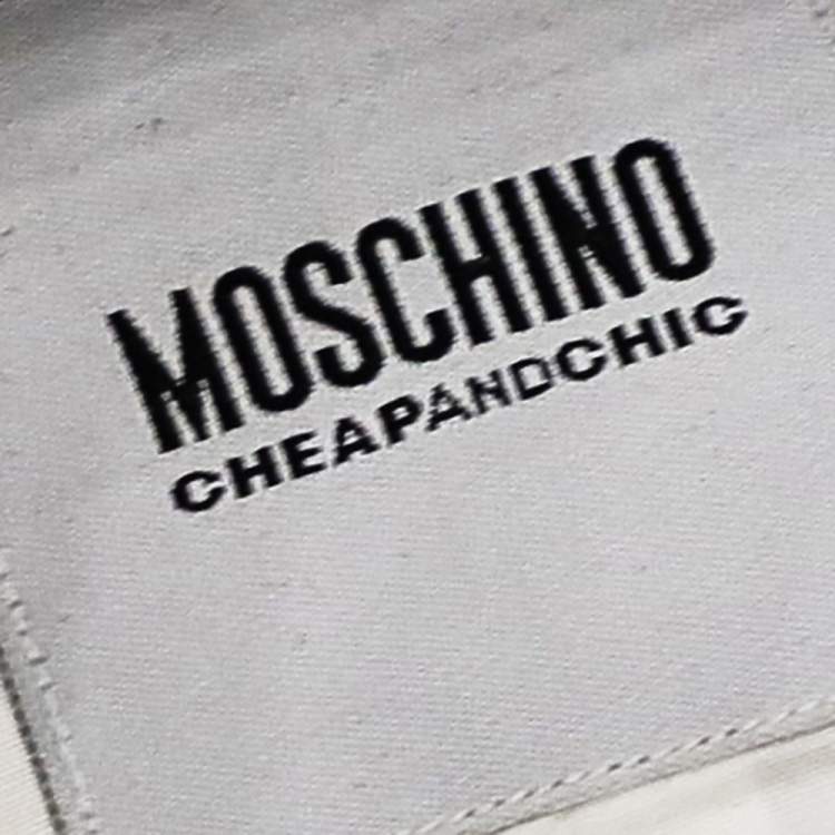 Pre Owned Moschino Cheap and Chic White Cotton Contrast Trim Tie Detail Blazer M
