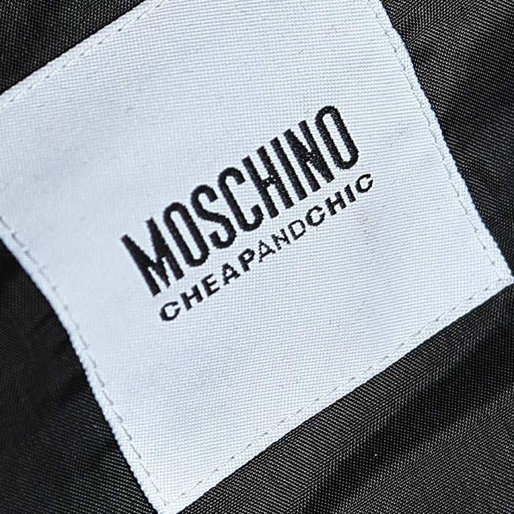 Pre Owned Moschino Cheap and Chic Black Sequin Embellished & Silk Trimmed Bolero M