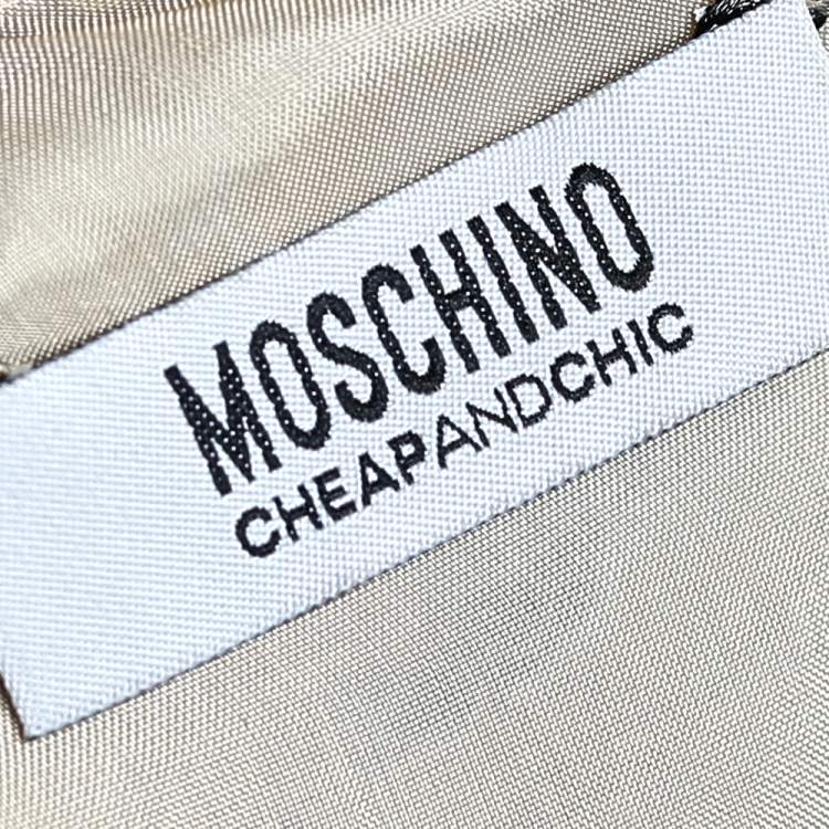 Pre Owned Moschino Cheap and Chic Cream Lace Bow Trim Sleeveless Midi Dress M