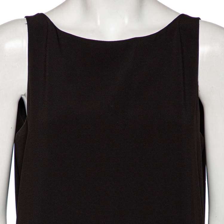 Pre Owned Moschino Cheap and Chic Black Crepe Pleated Piano Dress L
