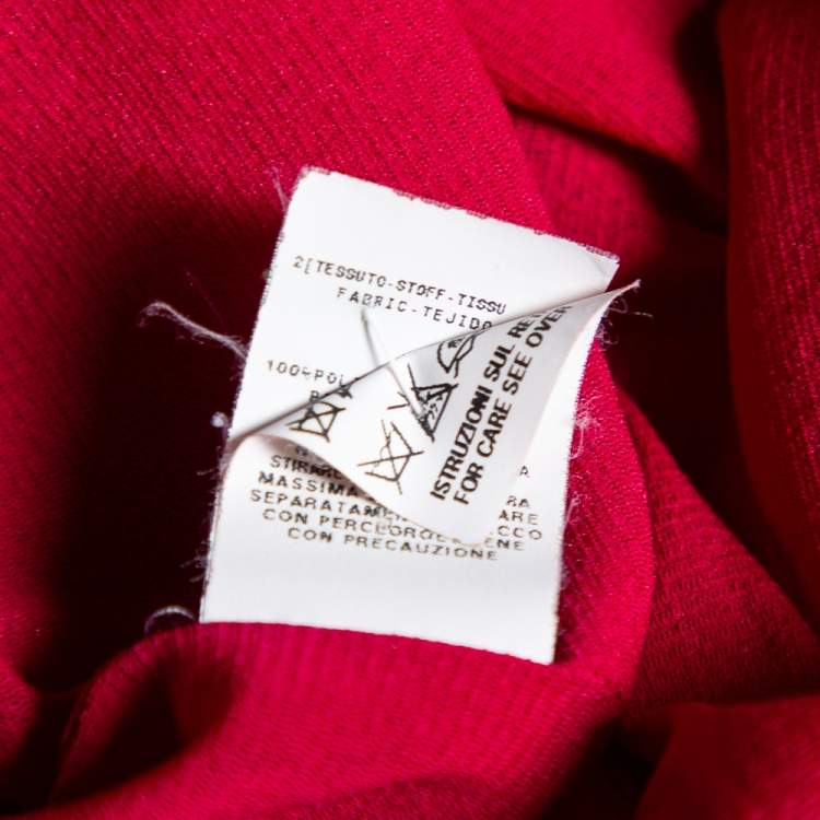 Pre Owned Moschino Cheap & Chic Fuchsia Jersey Pleated Yolk Detail Dress S