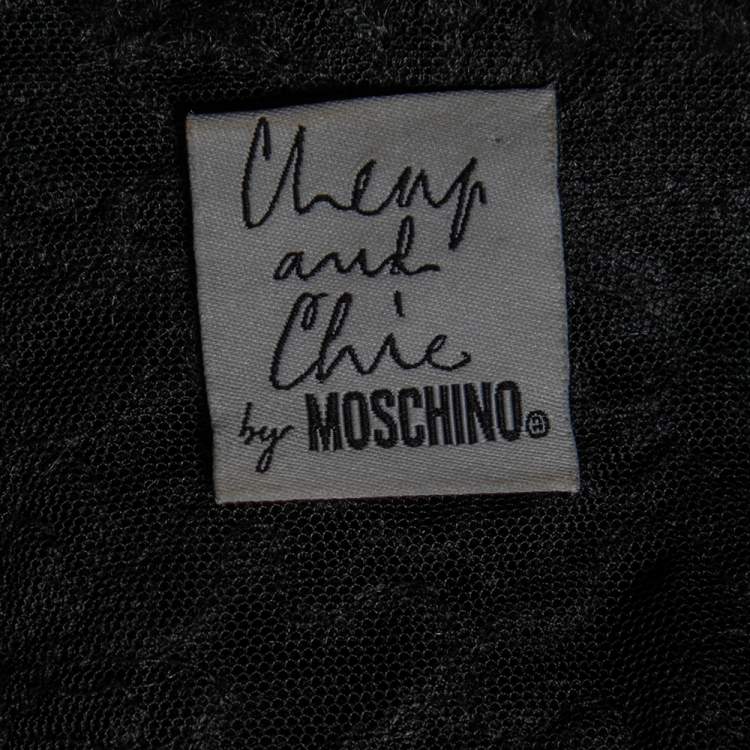 Pre Owned Moschino Cheap and Chic Vintage Black Floral Embroidered Sleeveless Dress S 