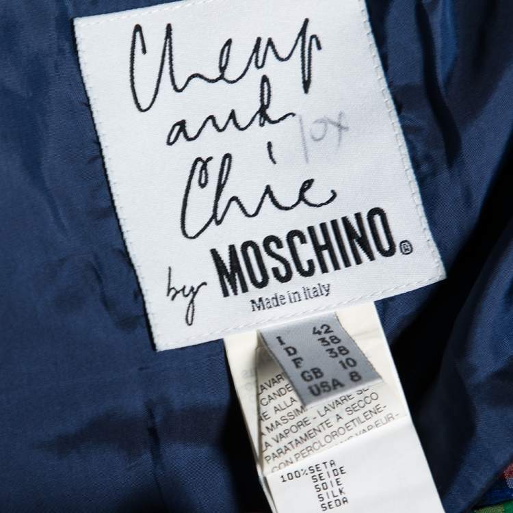 Pre Owned Moschino Cheap and Chic Multicolor Silk Beaded Waist Detail Mini Skirt M