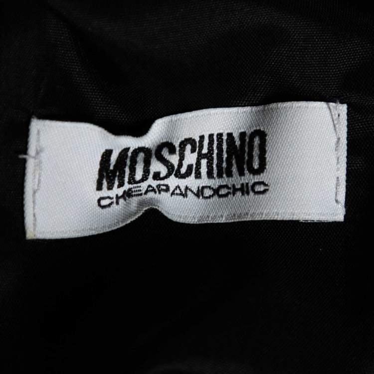Pre Owned Moschino Cheap and Chic Black Printed Crepe Sleeveless Dress L