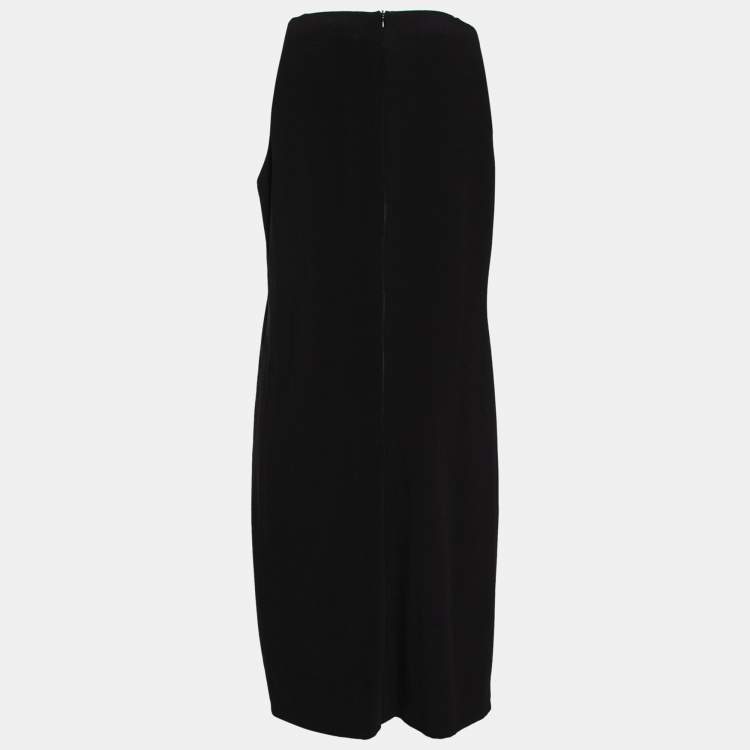 Pre Owned Moschino Cheap and Chic Black Crepe Printed Sleeveless Dress M