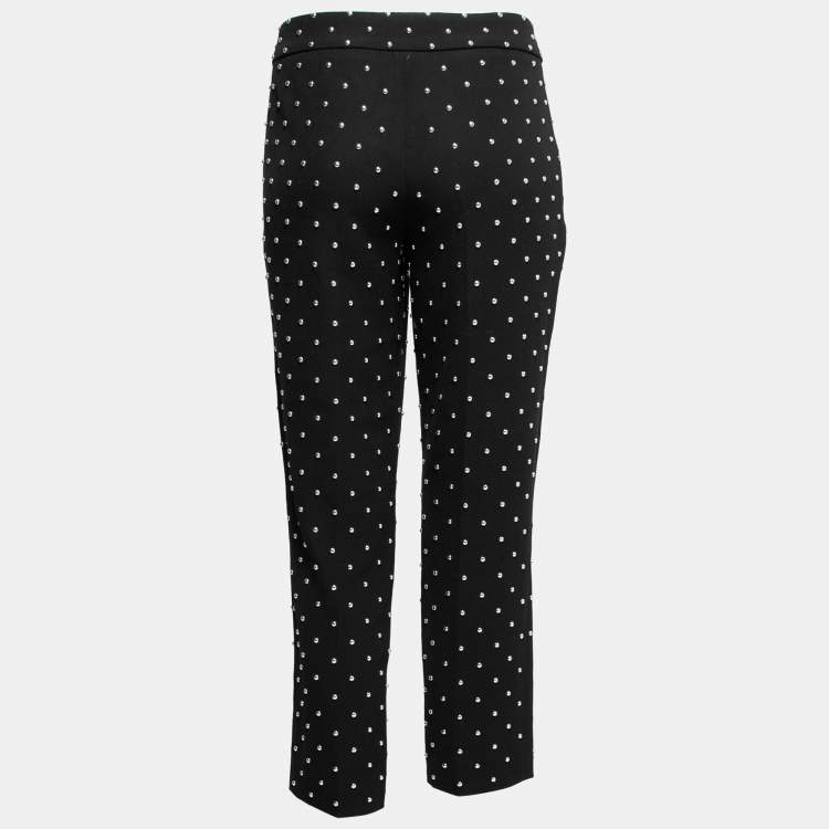 Black High Waisted Button Embellished Trousers