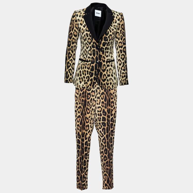 Moschino Cheap Chic Multicolor Leopard Print Crepe Suit S Moschino Cheap and Chic TLC