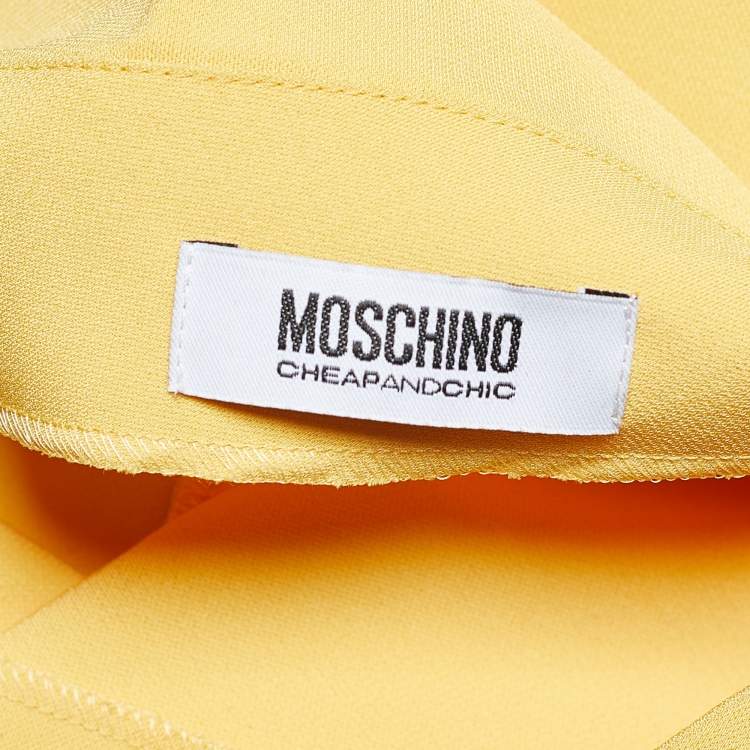 مملوكة مسبقًا Moschino Cheap and Chic Yellow Crepe Shift Dress L 