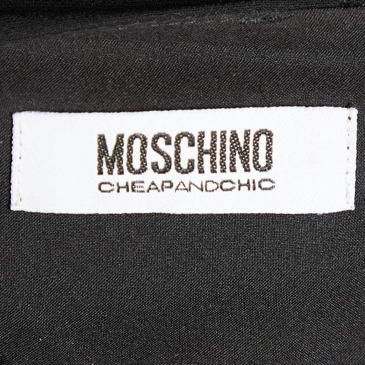 Pre Owned Moschino Cheap and Chic Black Crepe Sleeveless Midi Dress M