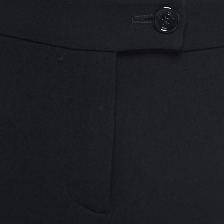 Pre Owned Moschino Cheap and Chic Black Crepe Straight Fit Trousers S