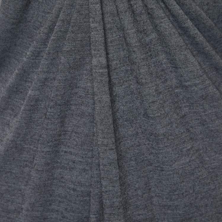 Pre Owned Moschino Cheap and Chic  Grey Wool Knot Detail Shift Dress M
