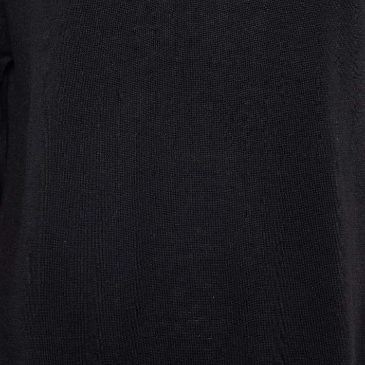Pre Owned Moschino Cheap and Chic Black Knit Ruffle Pocket Sweater L