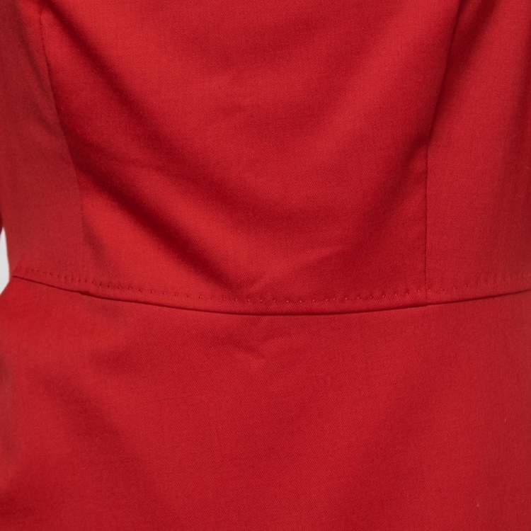 Pre Owned Moschino Cheap and Chic Red Wool Midi Dress M