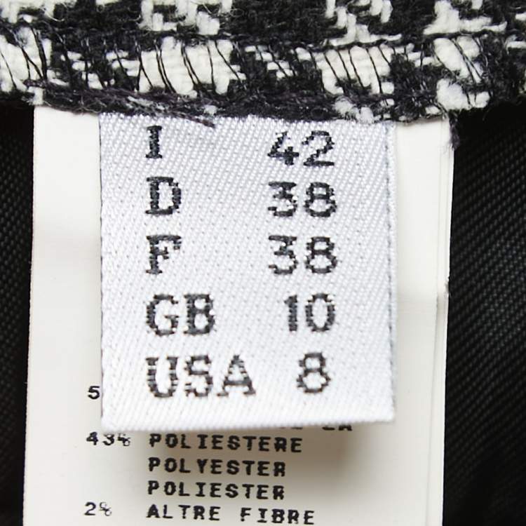 Pre Owned Moschino Cheap and Chic Black/White Check Patterned Wool Trousers M