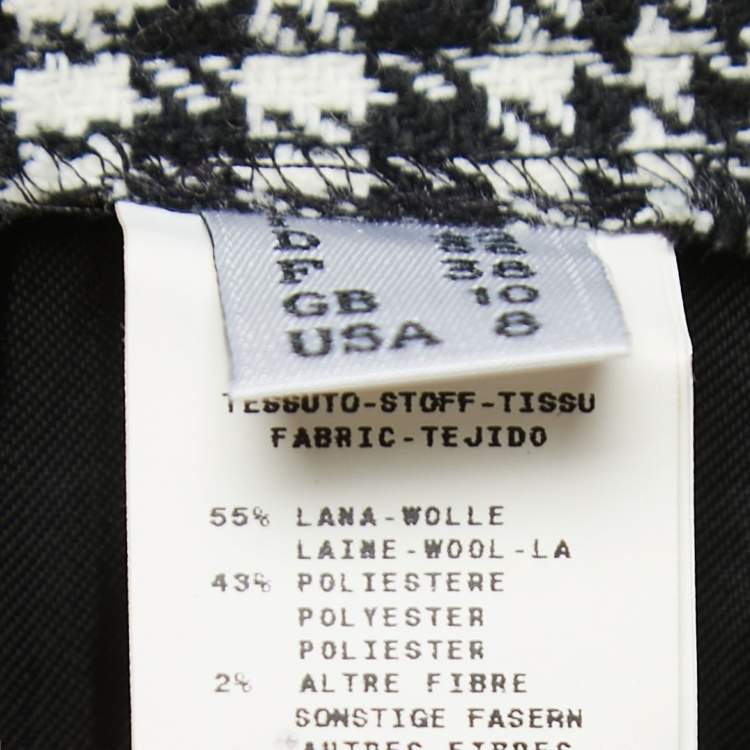 Pre Owned Moschino Cheap and Chic Black/White Check Patterned Wool Trousers M