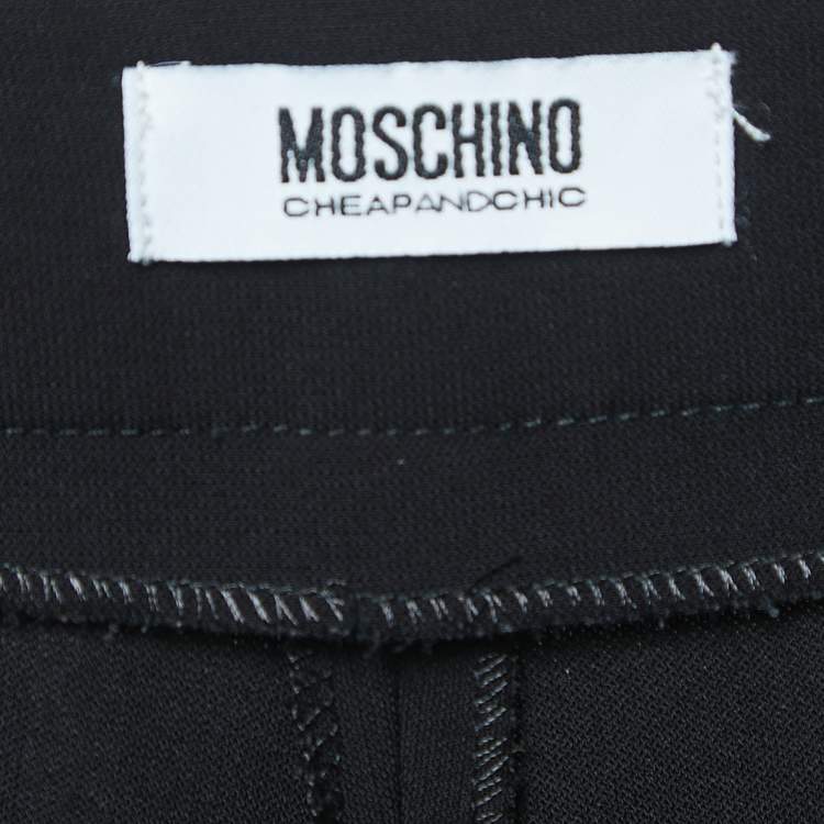 Pre Owned Moschino Cheap and Chic Black Crepe Trousers M