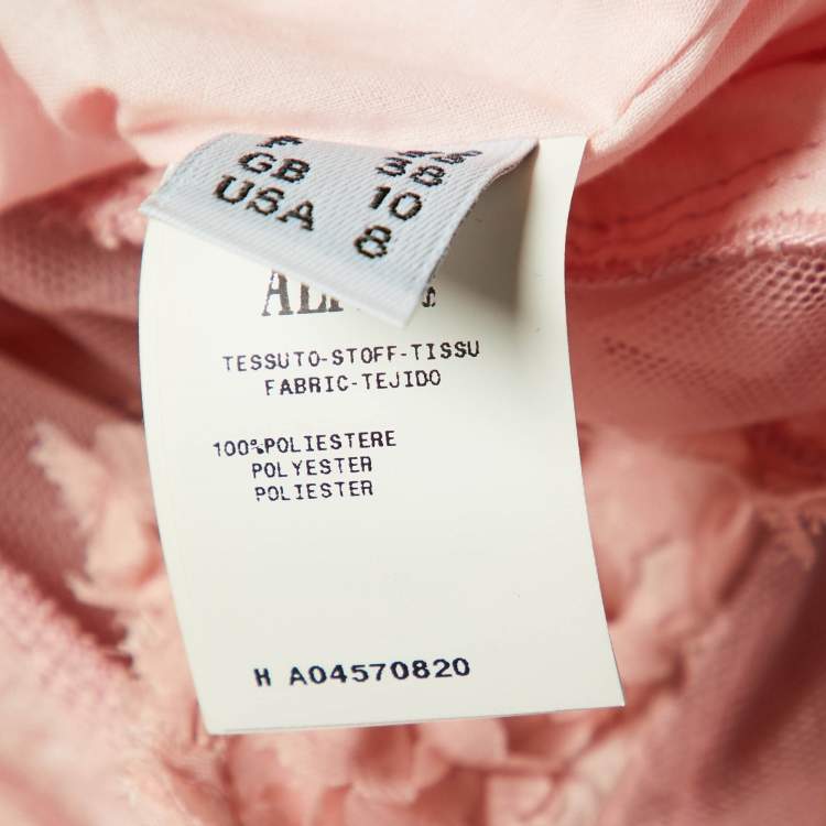Pre Owned Moschino Cheap and Chic Pink Floral Applique Detail Shift Dress M