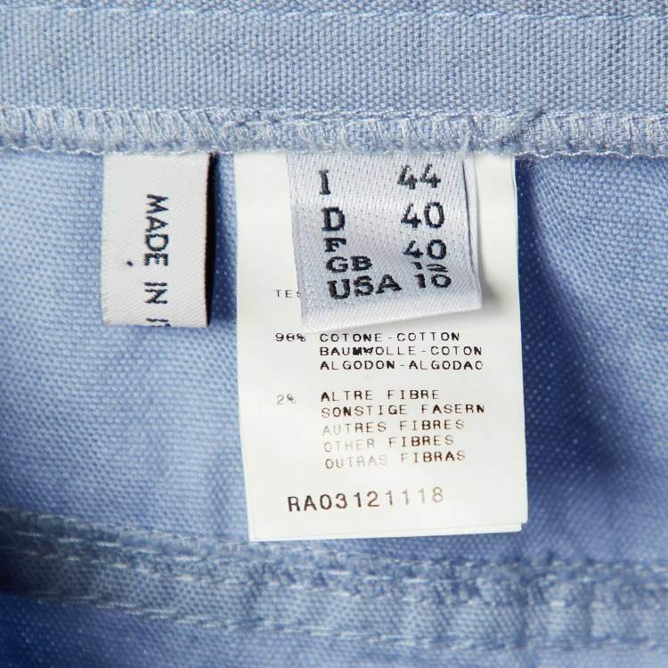 Pre Owned Moschino Cheap and Chic Light Blue Cotton Capri Pants M