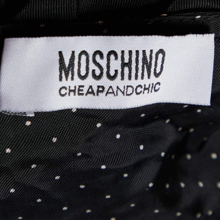 Pre Owned Moschino Cheap and Chic Black Floral Pattern Wool Blend Mini Dress S
