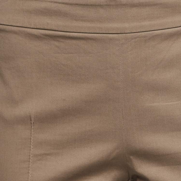 Pre Owned Moschino Cheap and Chic Brown Cotton Skinny Trousers M