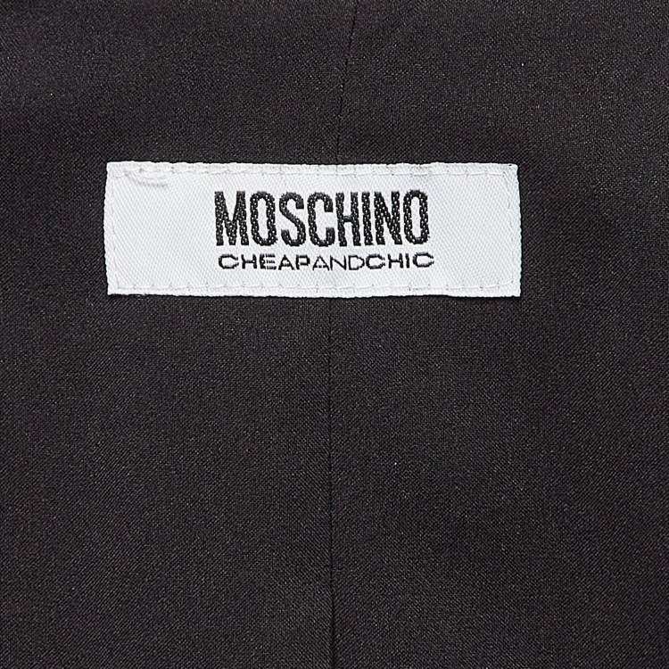 Pre Owned Moschino Cheap and Chic Black Gabardine Blazer Mini Dress S