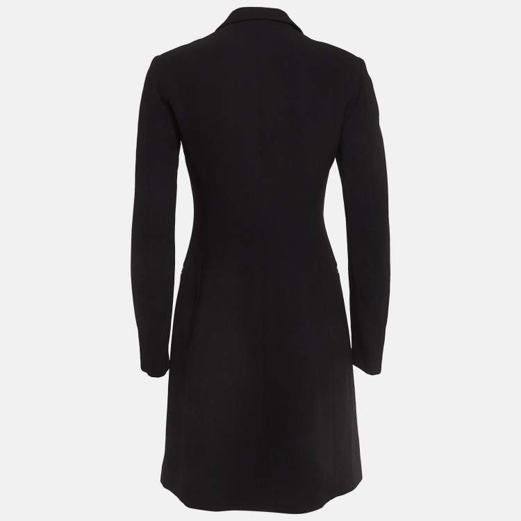 Pre Owned Moschino Cheap and Chic Black Gabardine Blazer Mini Dress S