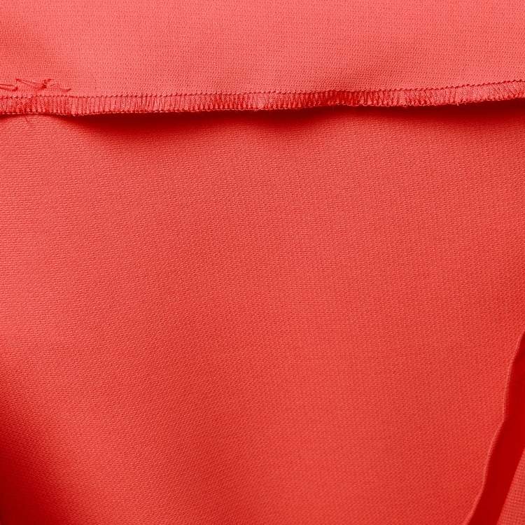 Pre Owned Moschino Cheap and Chic Red Chiffon Corsage Rose Detail Shift Dress S