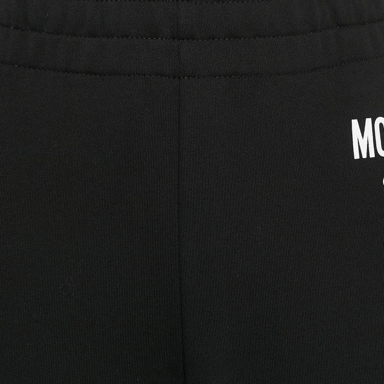 Pre Owned Moschino Couture Black Logo Print Cotton Knit Joggers M