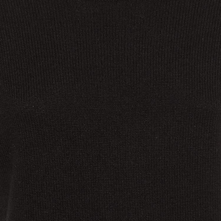 Pre Owned Moschino Couture Black Cashmere Belted Cuff Detail Jumper L