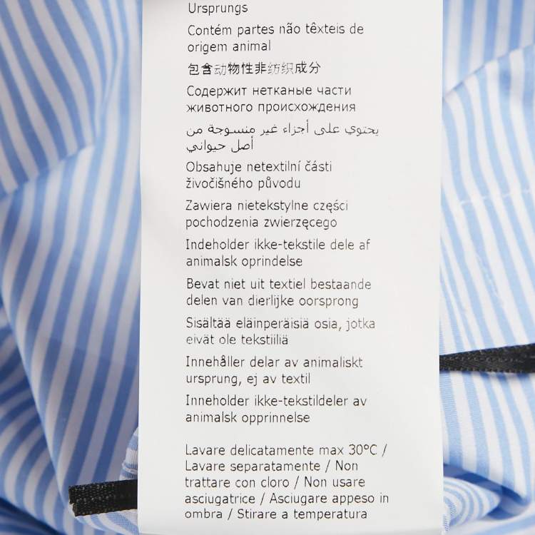 Pre Owned Moschino Couture Blue Striped Cotton Cuffed Pocket Shirt S