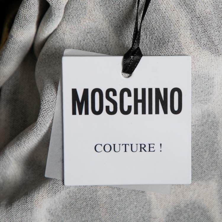 Pre Owned Moschino Couture Brown Animal Printed Knit Lightweight Pants S