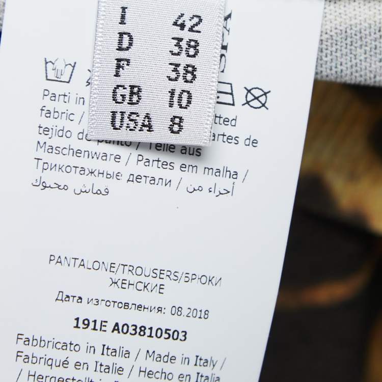 Pre Owned Moschino Couture Yellow Animal Print Knit Leggings M