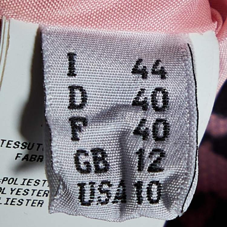 Pre Owned Moschino Couture Pink Printed Satin & Polka Dot Tulle Sleeveless Sheath Dress M