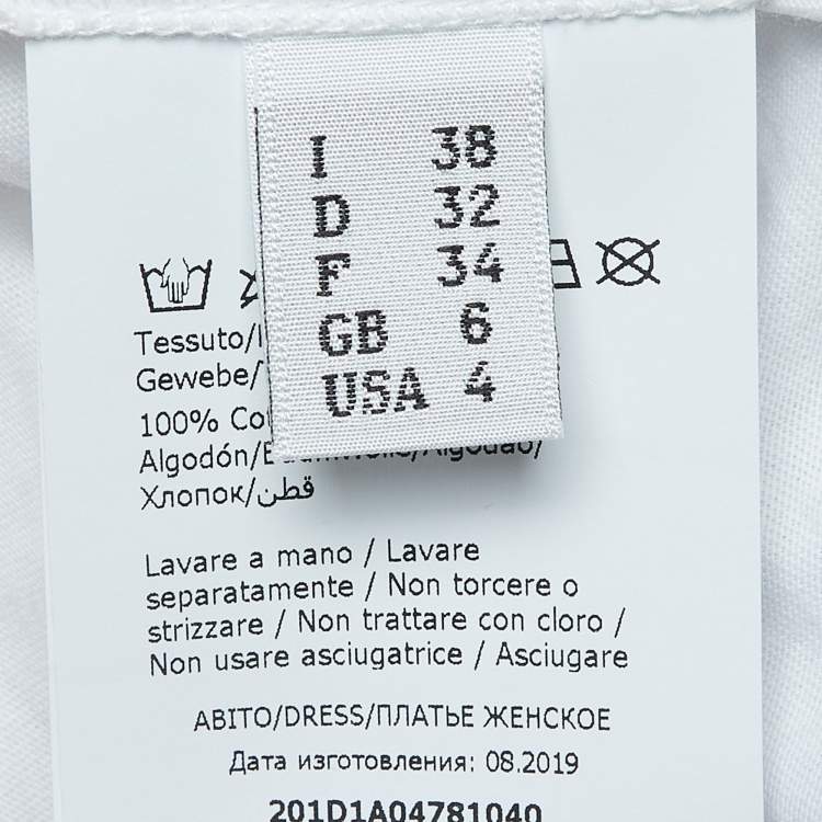 Pre Owned Moschino Couture White Mickey Rat Printed Cotton T-Shirt Dress XS