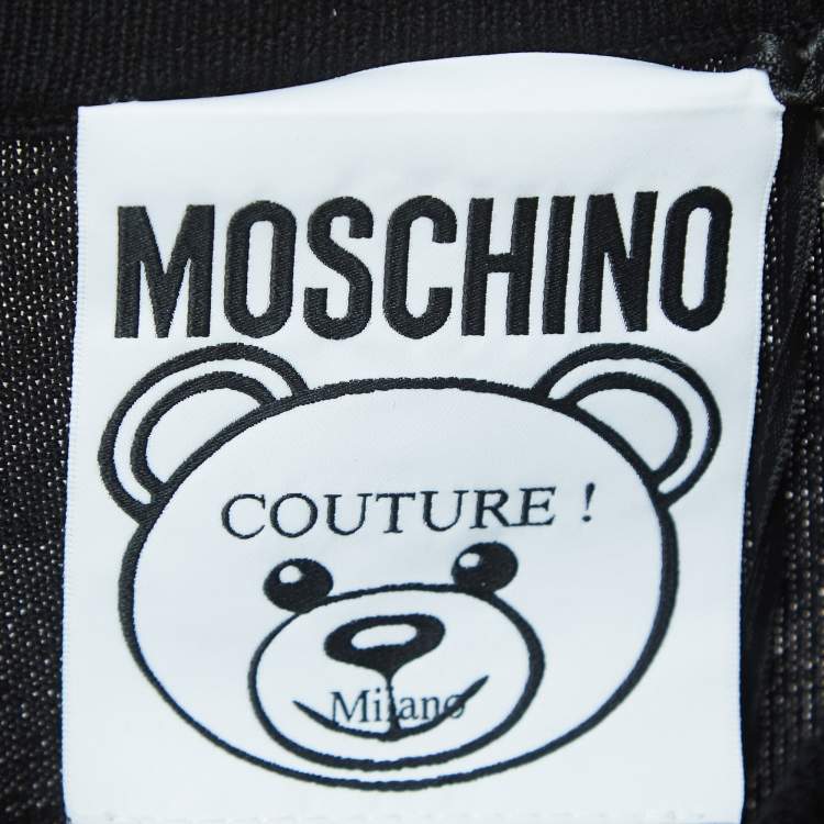Pre Owned Moschino Couture Black Space Teddy Bear Wool Sweater XS