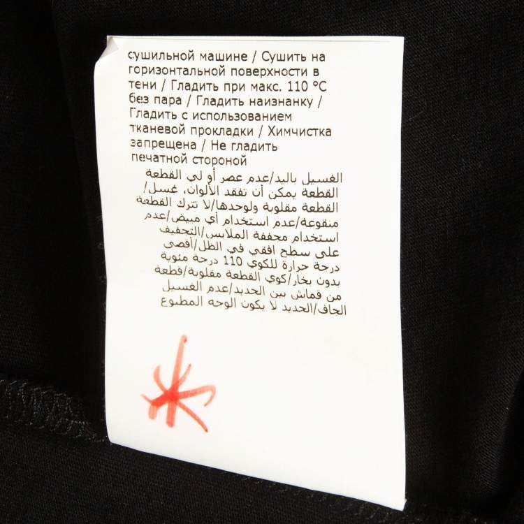 Pre Owned Moschino Couture Black Double Question Mark Print Cotton T-shirt M