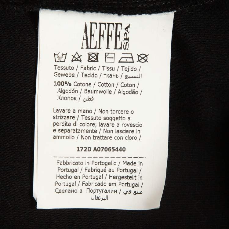 Pre Owned Moschino Couture Black Double Question Mark Print Cotton T-shirt M