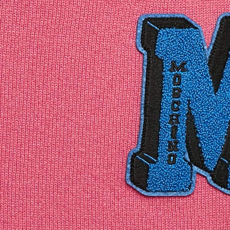 Pre Owned Moschino Couture Pink Embroidered Knit Mini Skirt M