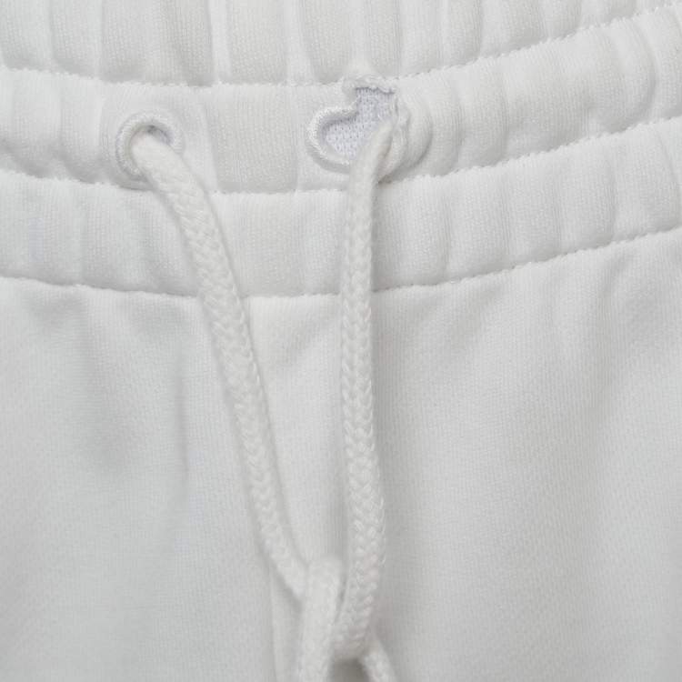 Pre Owned Moschino Couture White Logo Print Cotton Knit Joggers S