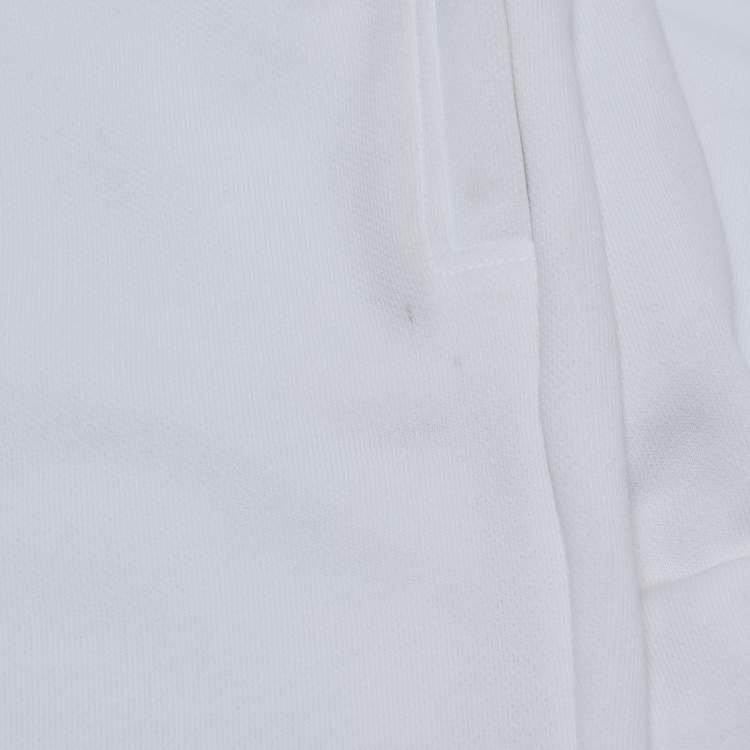 Pre Owned Moschino Couture White Logo Print Cotton Knit Joggers S