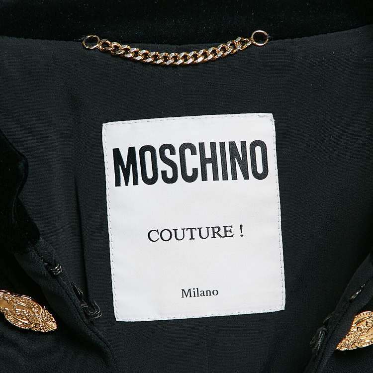 Pre Owned Moschino Couture Black Crepe Cutlery Detail Jacket L