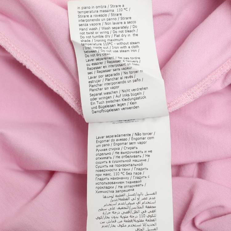 Pre Owned Moschino Couture Pink Face Embroidered T-Shirt S
