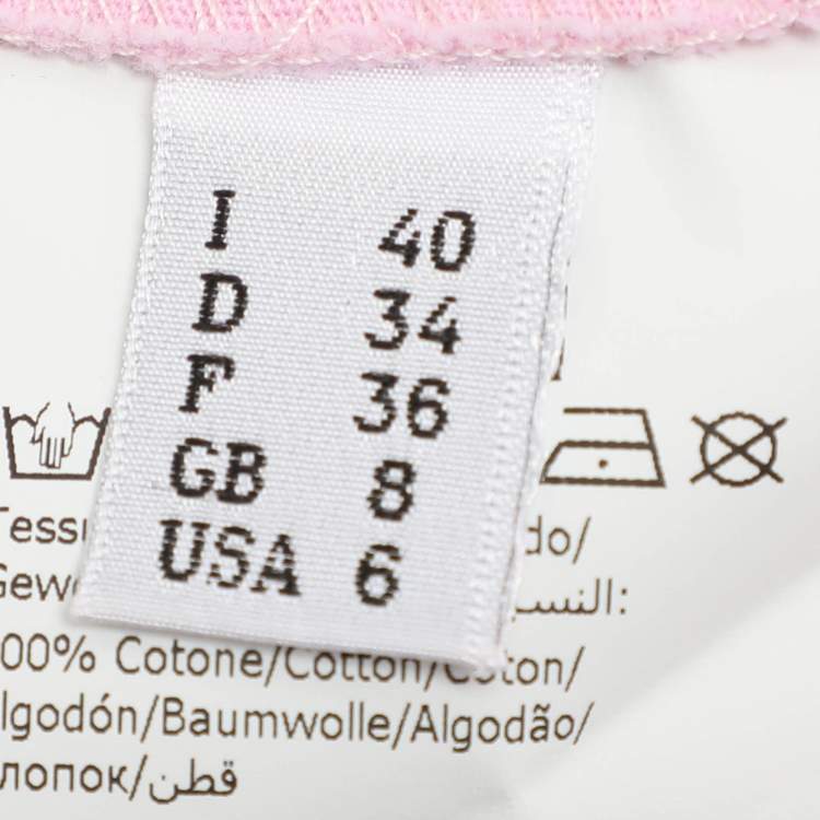 Pre Owned Moschino Couture Pink Face Embroidered T-Shirt S