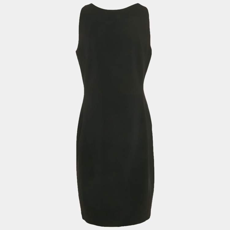 Pre Owned Moschino Couture Black Crepe Sleeveless Short Dress M