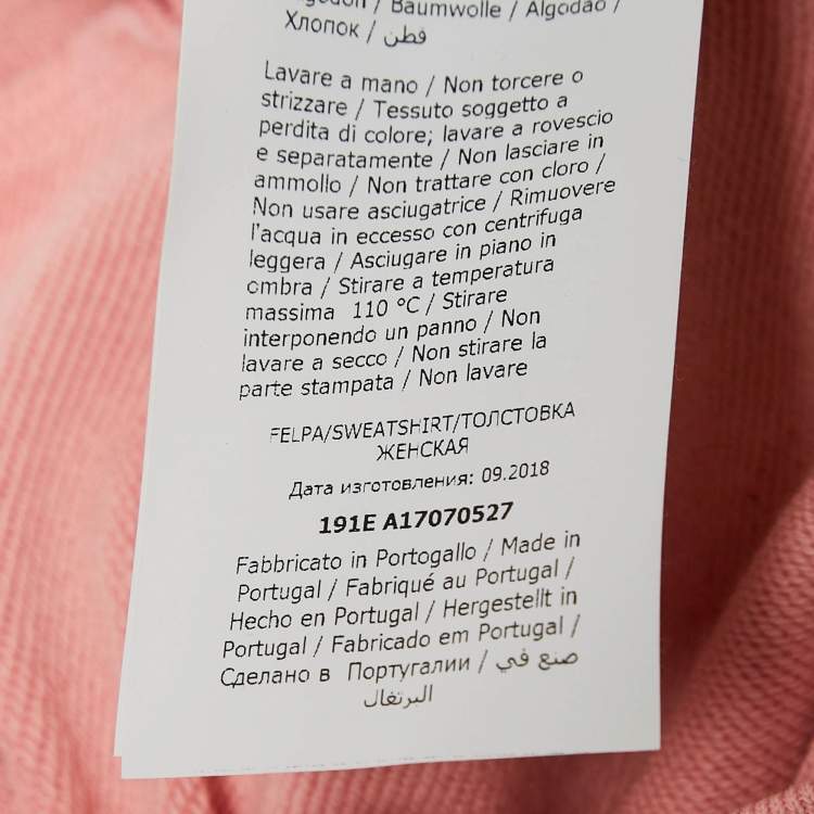 Pre Owned Moschino Couture Pink Embroidered Cotton Knit Zip-Up Jacket S