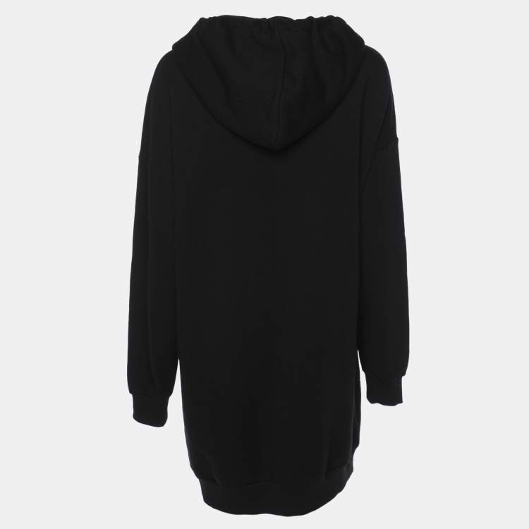Pre Owned Moschino Couture Black Cotton Logo Printed Sweatshirt S