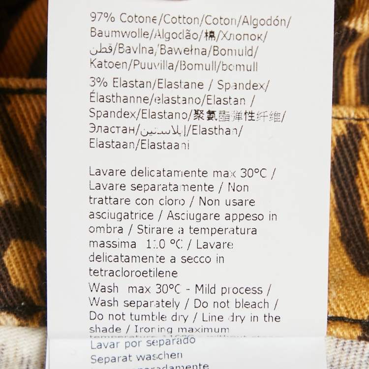 Pre Owned Moschino Couture Brown Leopard Print Cotton Pants L