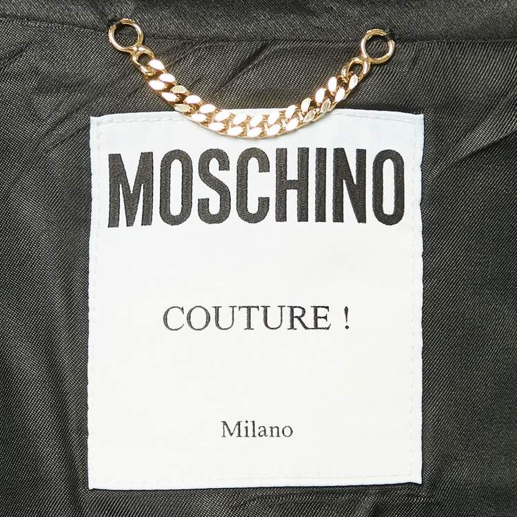 Pre Owned Moschino Couture Black Quilted Synthetic Jacket S