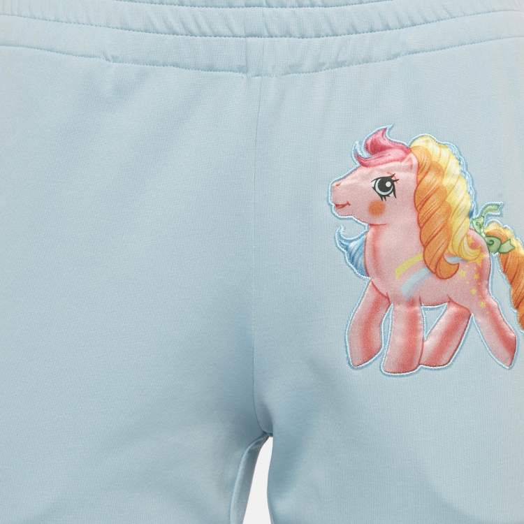 Pre Owned Moschino Couture Blue Jersey My Little Pony Jogger Pants S