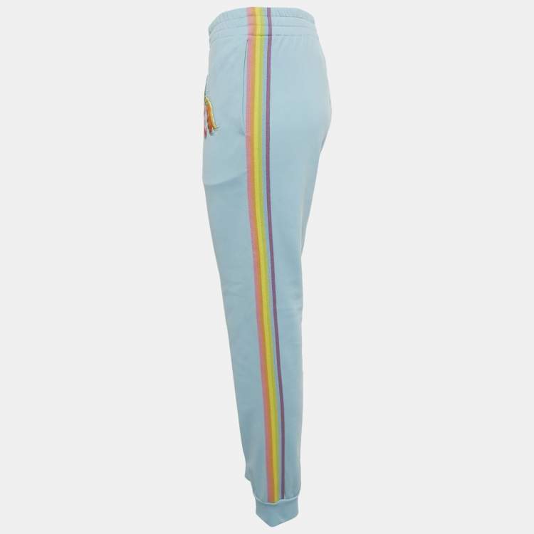 Pre Owned Moschino Couture Blue Jersey My Little Pony Jogger Pants S